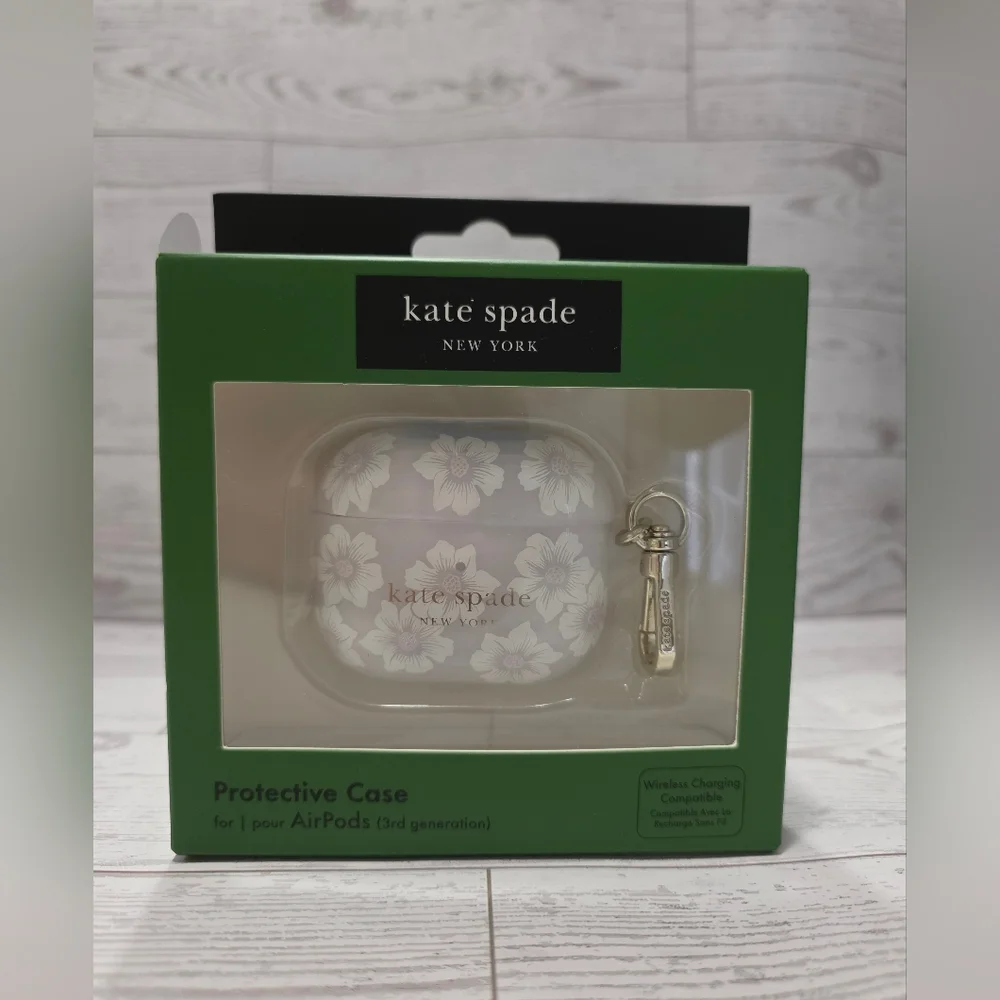 kate spade Black Protective Packaging with White Text